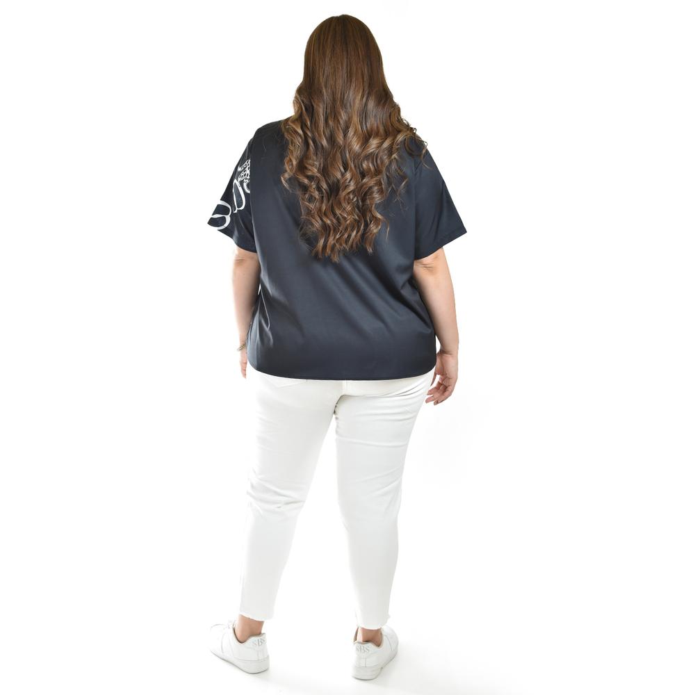 Foto 4 pulgar | Blusa Estampado Unico Roman Fashion /tallas Extras, 5108 (negro /jaguar) Negro