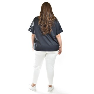 Foto 3 | Blusa Estampado Unico Roman Fashion /tallas Extras, 5108 (negro /jaguar) Negro
