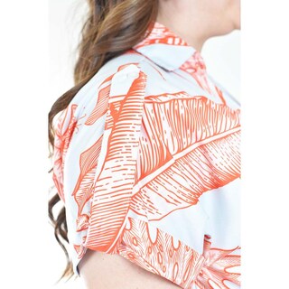 Foto 4 | Blusa Fresca Con Moño Roman Fashion/tallas Extras, 1819 (azul /naranja) Naranja