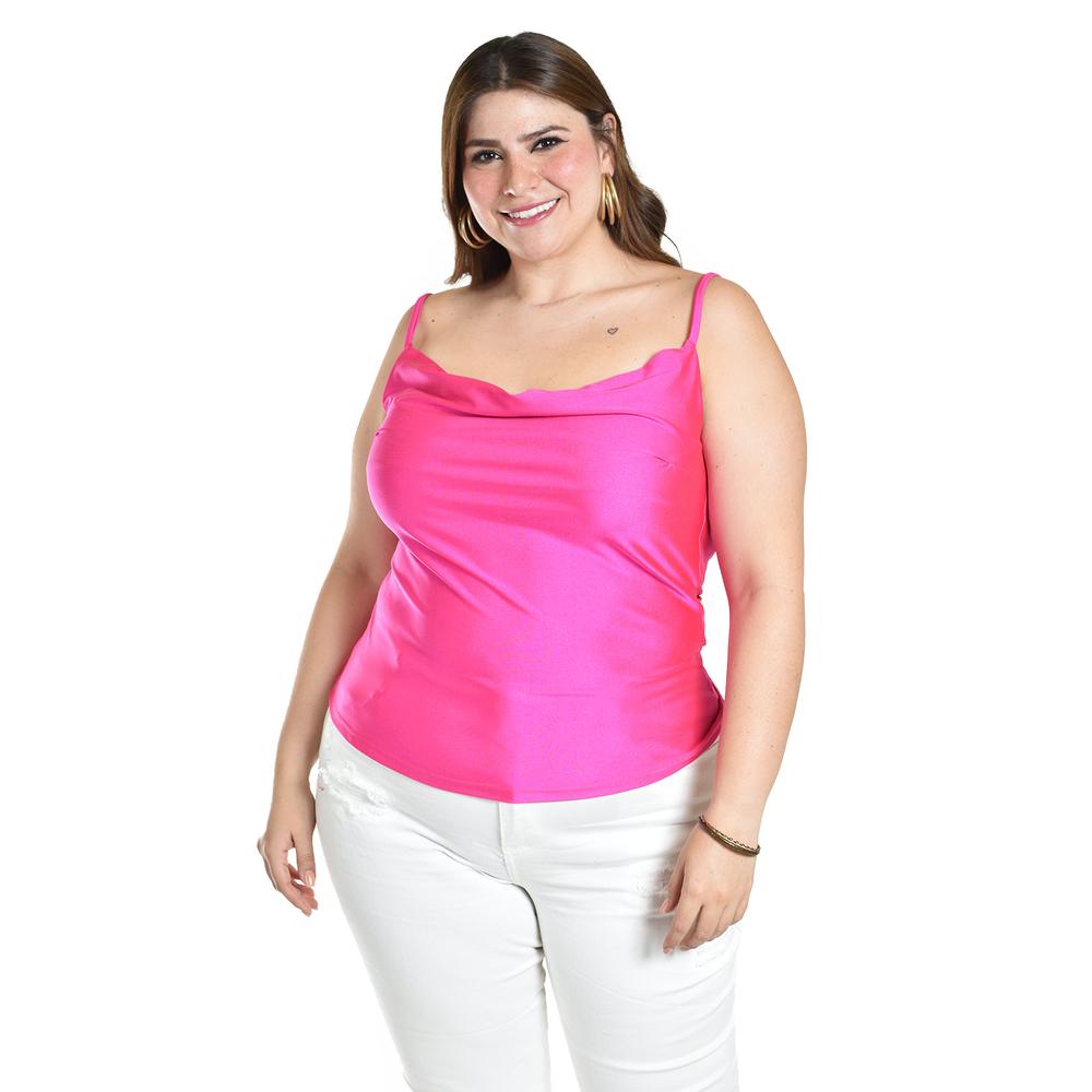 Foto 5 pulgar | Top De Tirantes Roman Fashion/tallas Extras, 0424 (fiusha) Fucsia