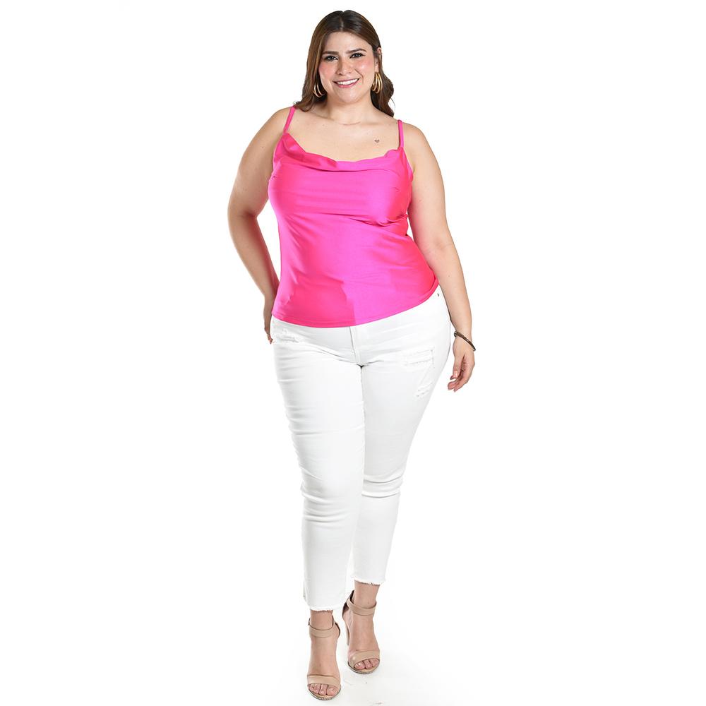 Foto 6 pulgar | Top De Tirantes Roman Fashion/tallas Extras, 0424 (fiusha) Fucsia