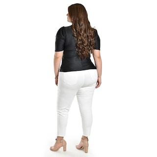 Foto 3 | Blusa De Satin Con Detallle Central Roman Fashon /tallas Extras, 1825 (negro) Negro