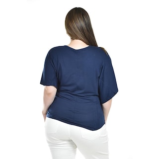 Foto 3 | Blusa Estampada Con Aplicaciones Roman Fashion /tallas Extras, 8052 (marino) Azul Marino