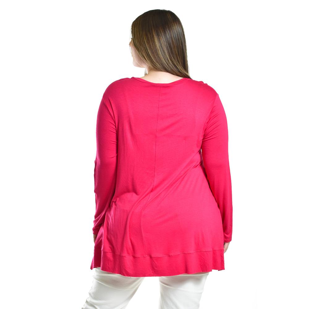 Foto 4 pulgar | Blusa New York De Manga Larga Roman Fashion /tallas Extras, 169 (fiusha) Fucsia