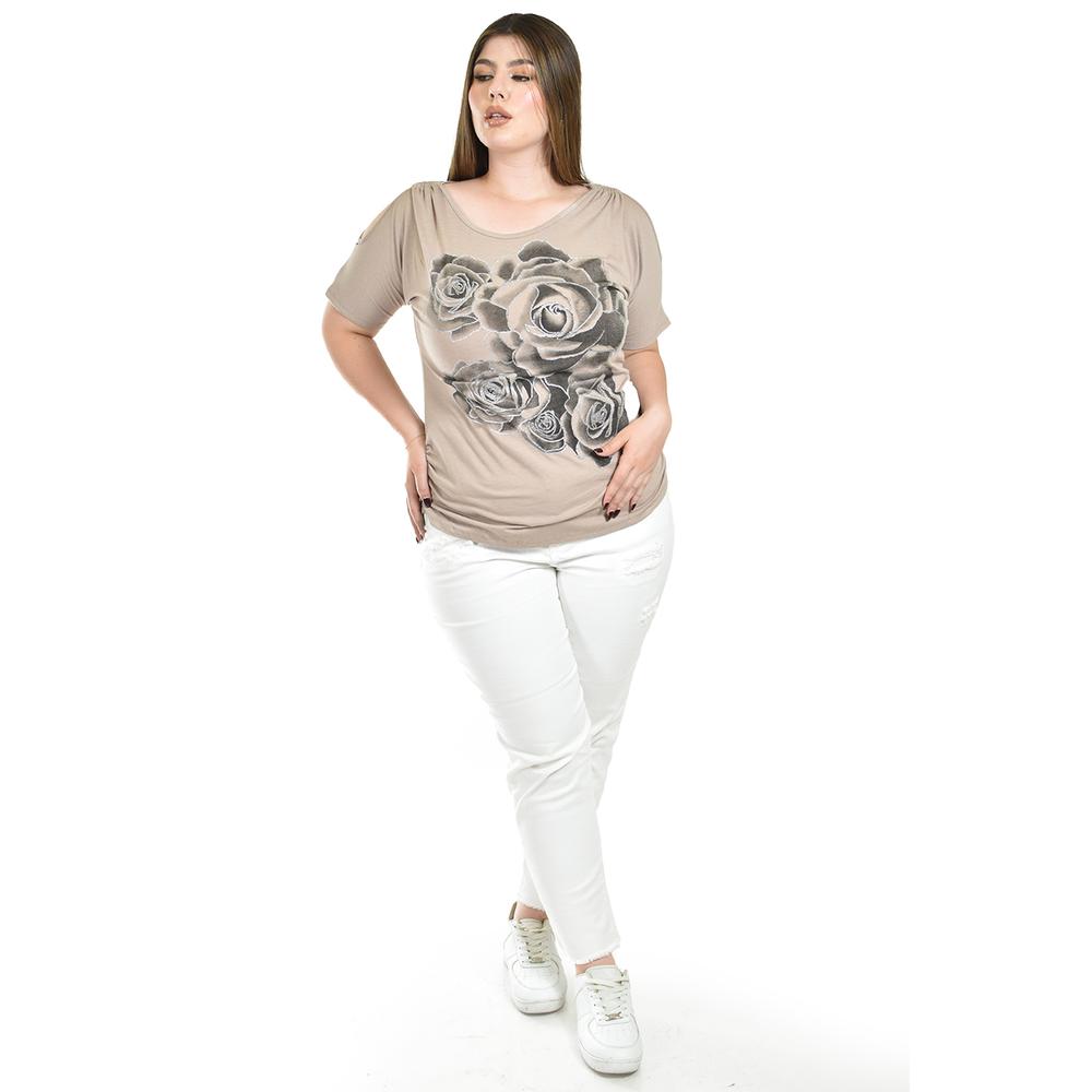 Foto 5 pulgar | Blusa Casual Con Detalle En Hombro Roman Fashion /tallas Extras, 8047 (cafe) Cafe