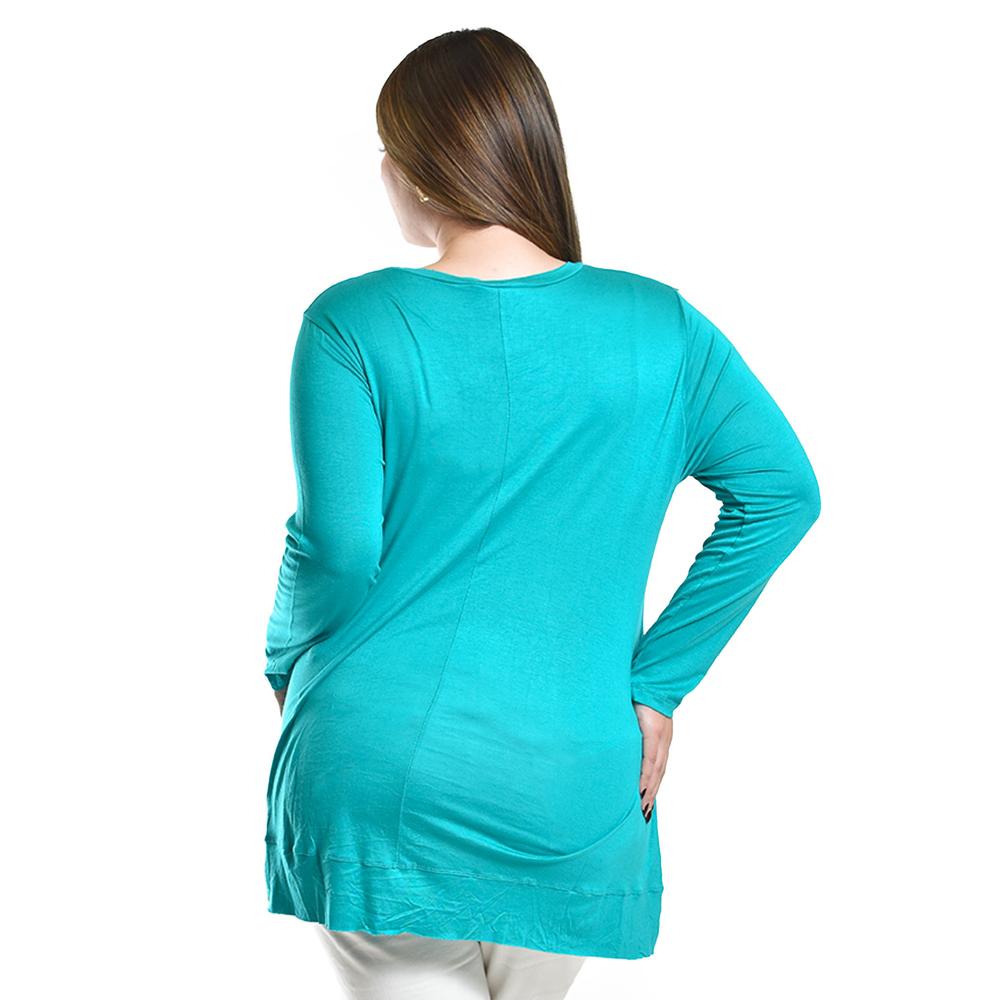 Foto 3 | Blusa New York De Manga Larga Roman Fashion /tallas Extras, 169 (menta) Verde Claro