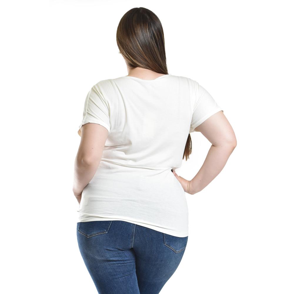 Foto 4 pulgar | Blusa Con Encaje Y Escote Drapeado Roman Fashion /tallas Extras, 8046 (blanco) Blanco