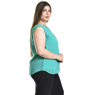 Foto 2 | Blusa Sin Manga Con Detalle Metalico Roman Fashion /tallas Extras, 8006 (menta) Verde Claro