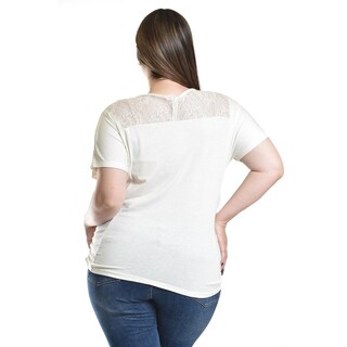 Foto 3 | Blusa Estampado Flores Metalicas Roman Fashion/tallas Extras, 8045 (blanco) Blanco