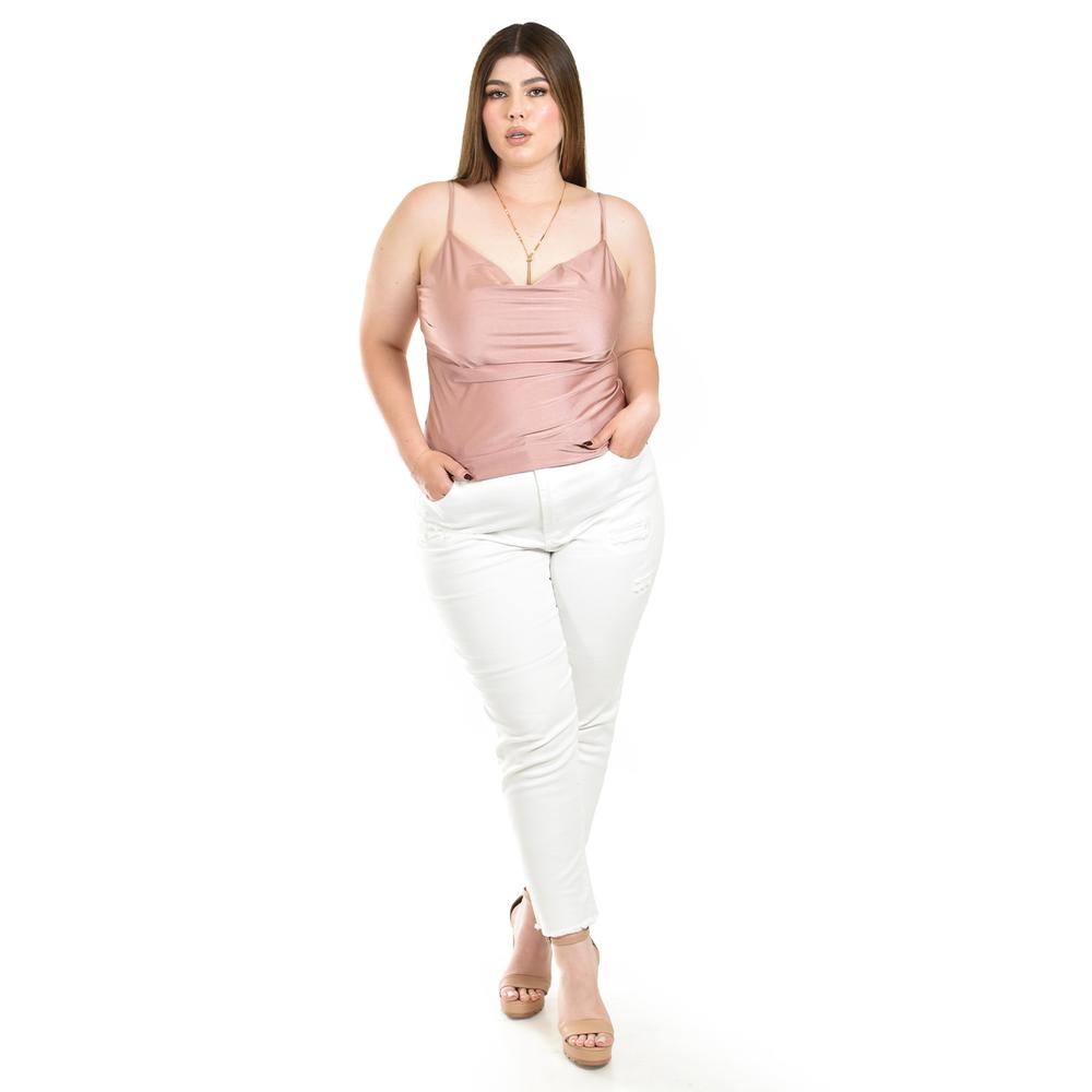 Foto 5 pulgar | Top De Tirantes Roman Fashion/tallas Extras, 0424 (palo De Rosa) Rosa