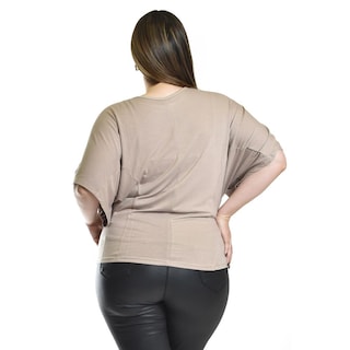Foto 3 | Blusa Estampada Con Aplicaciones Roman Fashion /tallas Extras, 8052 (cafe) Cafe