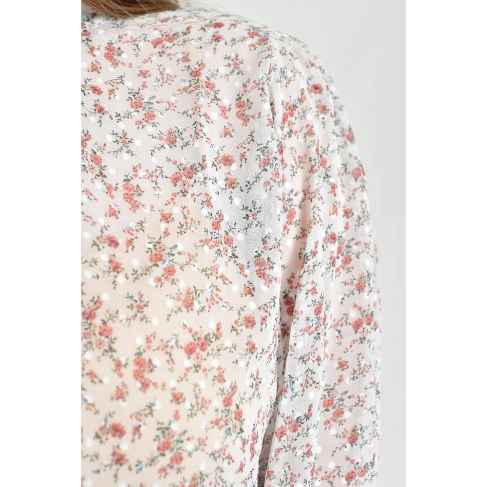 Foto 4 | Blusa De Chifon Estampado Floral Roman Fashion /tallas Extras, 4202 (blanco Floreado) Blanco