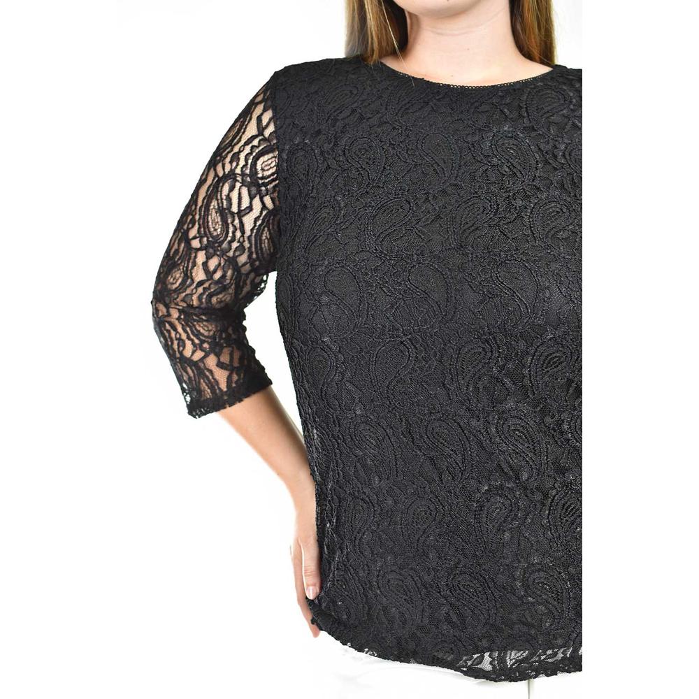 Foto 5 pulgar | Blusa De Encaje Roman Fashion /tallas Extras, 1-201n (negro) Negro
