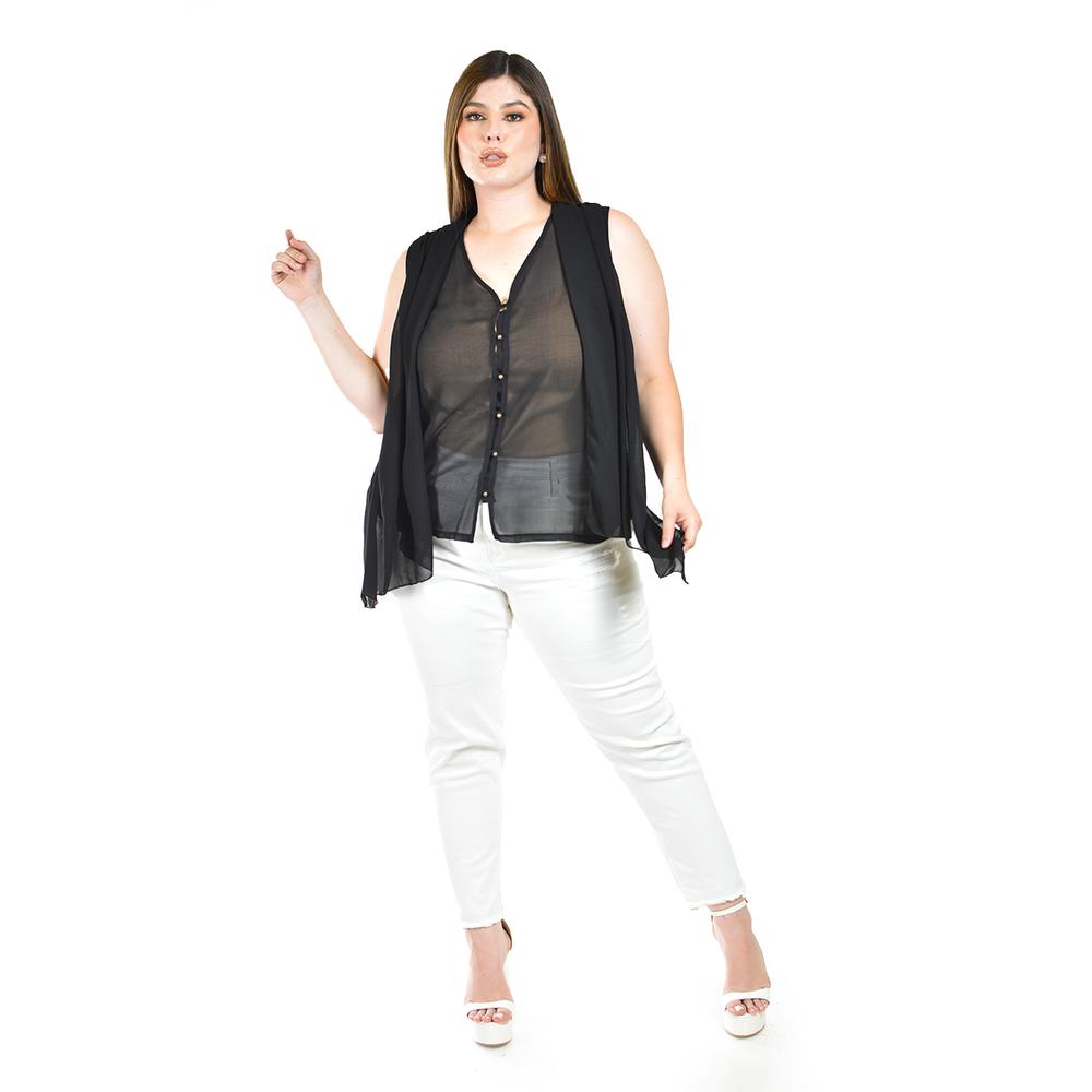 Foto 5 pulgar | Blusa Sin Manga Estilo Chaleco Roman Fashion / Tallas Extras, 4053 (negro) Negro