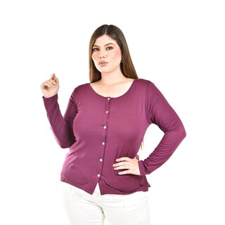 Foto 1 | Blusa Con Espalda De Encaje Roman Fashion / Tallas Extras, 1552 (morado) Violeta Oscuro