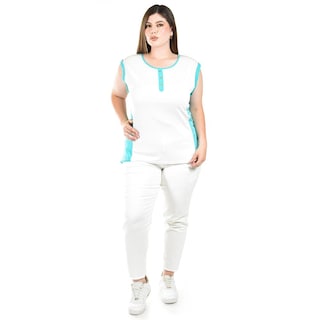 Foto 4 | Blusa Con Diseño Bicolor Roman Fashion /tallas Extras, 1406 (menta) Verde Claro