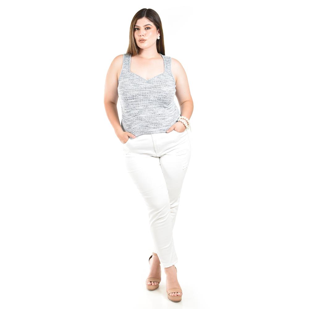 Foto 5 pulgar | Blusa De Punto Escote Corazon Roman Fashion /tallas Extras, 41912 (azul Marino) Azul