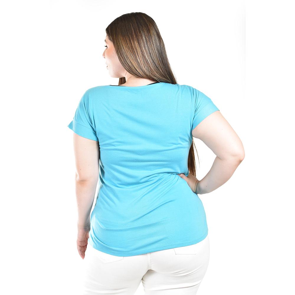 Foto 4 pulgar | Blusa Con Detalle De Estoperoles Roman Fashion /tallas Extras, 713 (azul Claro) Azul