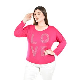 Foto 1 | Blusa Love Roman Fashion /tallas Extras, 153 (fiusha) Fucsia