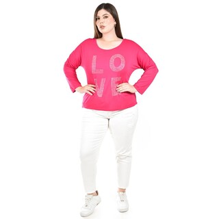 Foto 4 | Blusa Love Roman Fashion /tallas Extras, 153 (fiusha) Fucsia