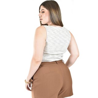 Foto 3 | Blusa De Punto Escote Corazon Roman Fashion /tallas Extras, 41912 (beige) Beige
