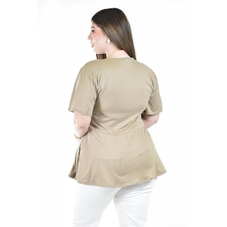 Foto 3 | Blusa Corte A Roman Fashion /tallas Extras, 1710 (cafe) Cafe