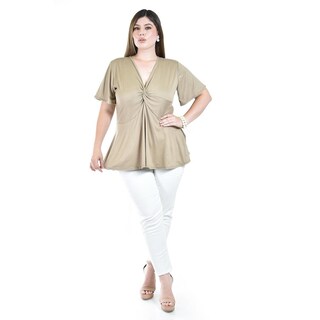 Foto 4 | Blusa Corte A Roman Fashion /tallas Extras, 1710 (cafe) Cafe