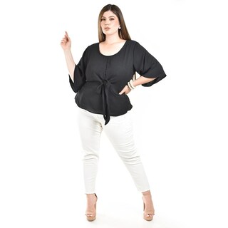 Foto 4 | Blusa Detalle De Moño Roman Fashion /tallas Extras, 1832 (negro) Negro