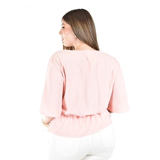 Foto 3 | Blusa Detalle De Moño Roman Fashion /tallas Extras, 1832 (palo De Rosa) Rosa
