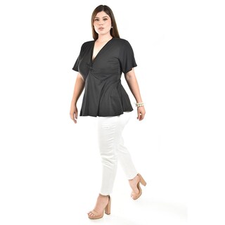 Foto 2 | Blusa Corte A Roman Fashion /tallas Extras, 1710 (negro) Negro
