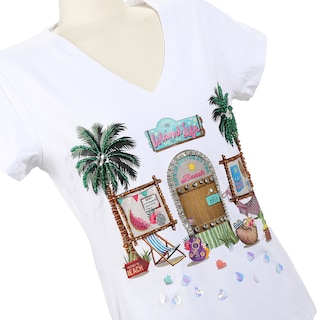 Foto 1 | Blusa Con Pedrería Nicole Lee Estampado Sun & Sand