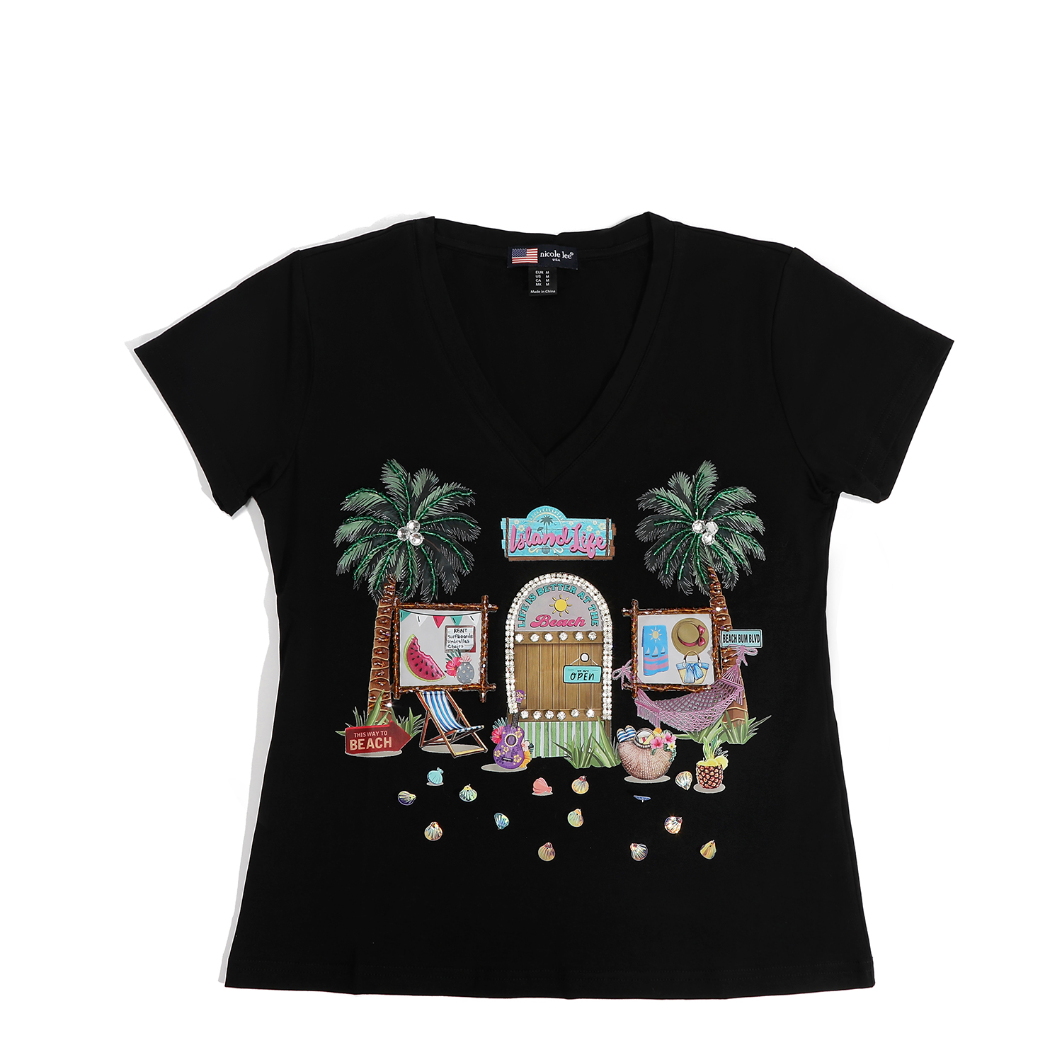 Foto 2 pulgar | Blusa con Pedrería Nicole Lee para Mujer