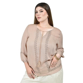 Foto 1 | Blusa Boho con Bordado Étnico Roman Fashion para Mujer