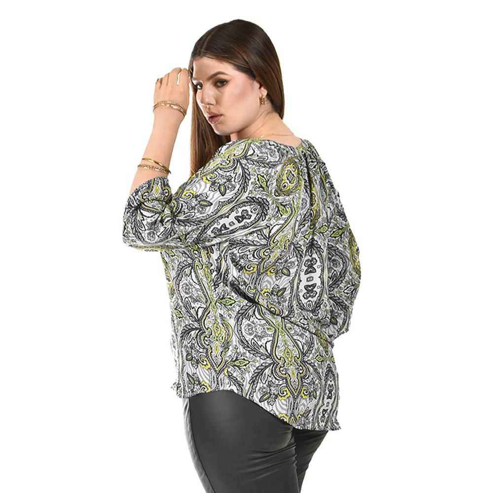 Foto 4 pulgar | Blusa con Estampado Bohemio Roman Fashion para Mujer
