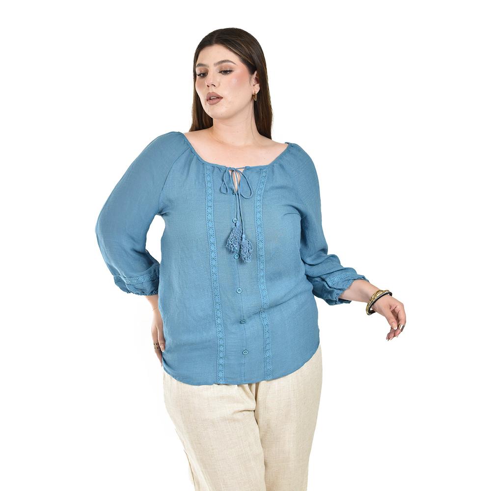 Blusa Manga Larga Roman Fashion para Mujer