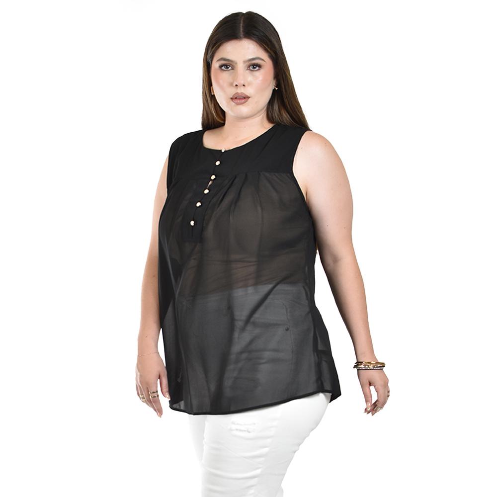Foto 3 pulgar | Blusa sin Mangas Roman Fashion para Mujer