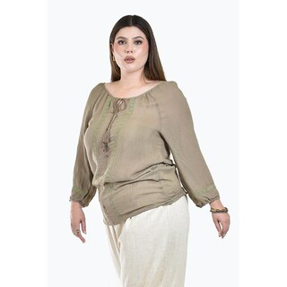 Foto 2 | Blusa con Borlas Roman Fashion Verde para Mujer