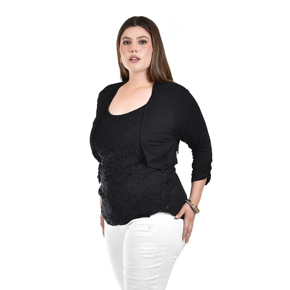 Foto 3 pulgar | Blusa de Encaje con Torerita Roman Fashion para Mujer