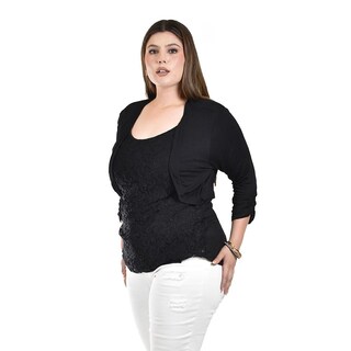 Foto 2 | Blusa de Encaje con Torerita Roman Fashion para Mujer