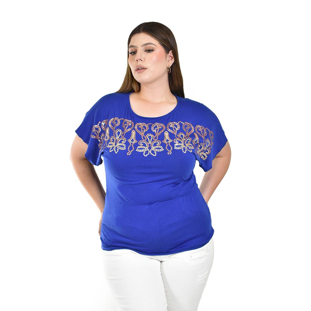 Foto 2 pulgar | Blusa Manga Corta Roman Fashion para Mujer