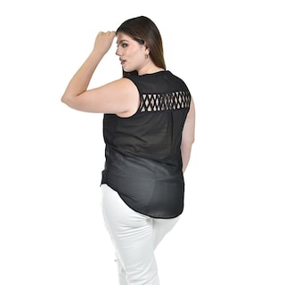 Foto 3 | Blusa Tipo Cut Out Roman Fashion Negra para Mujer
