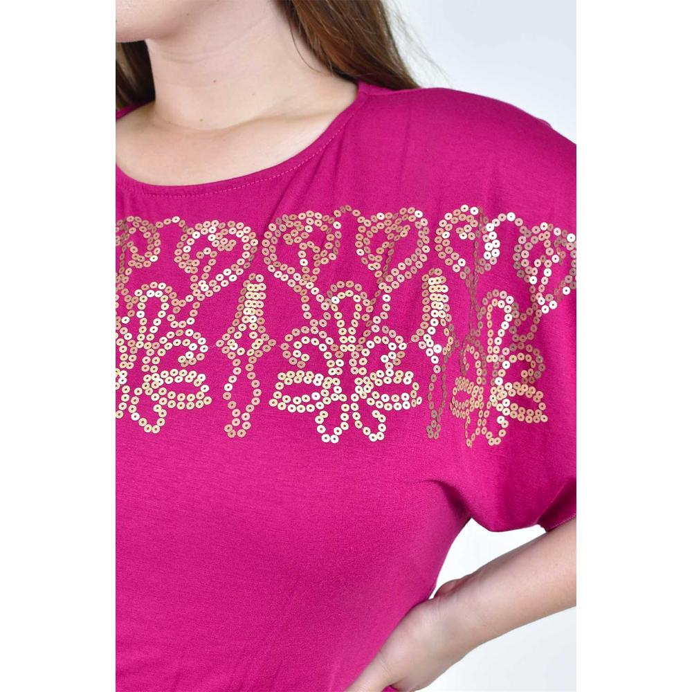 Foto 5 pulgar | Blusa con Lentejuelas Roman Fashion Rosa para Mujer