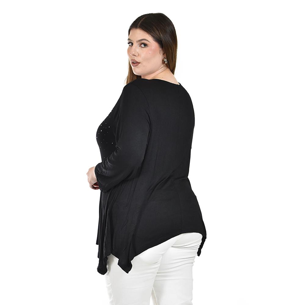 Foto 4 pulgar | Blusa Asimétrica con Pedrería Roman Fashion para Mujer