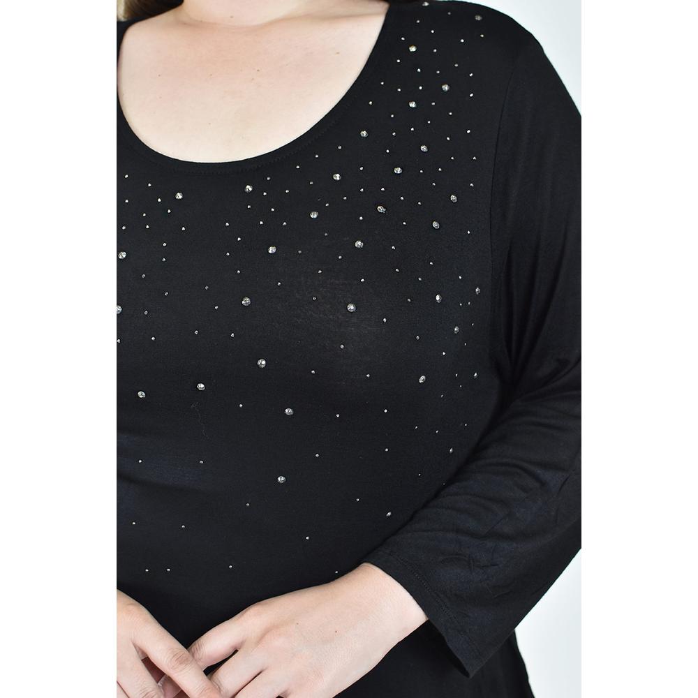 Foto 5 pulgar | Blusa Asimétrica con Pedrería Roman Fashion para Mujer