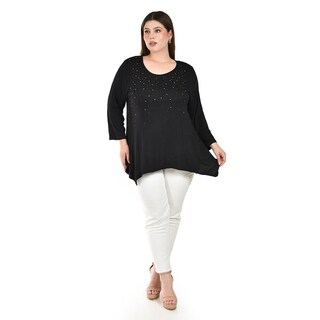 Foto 5 | Blusa Asimétrica con Pedrería Roman Fashion para Mujer