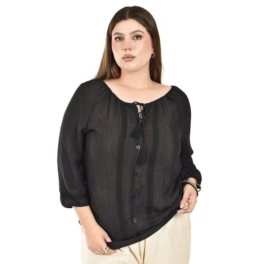 Foto 2 pulgar | Blusa Manga Larga Roman Fashion para Mujer