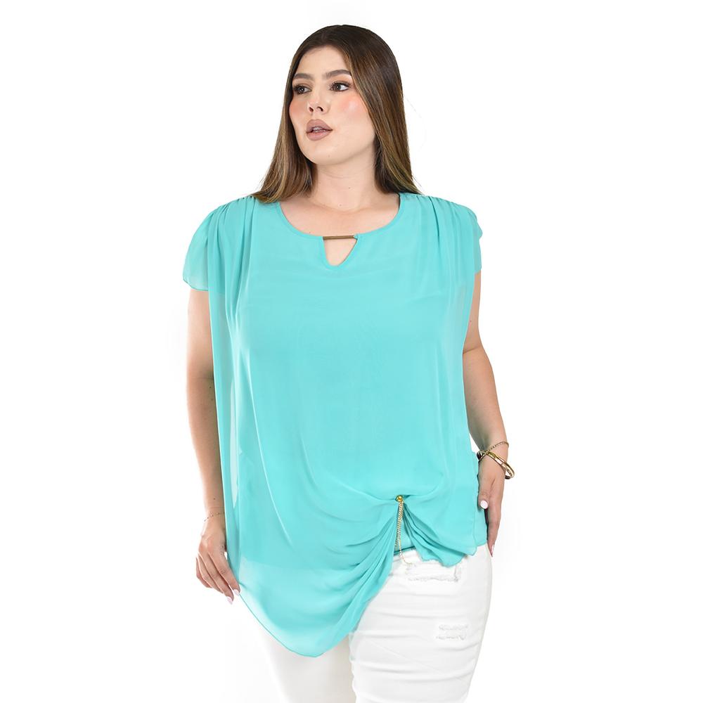 Foto 2 pulgar | Blusa Asimetrica Roman Fashion para Mujer