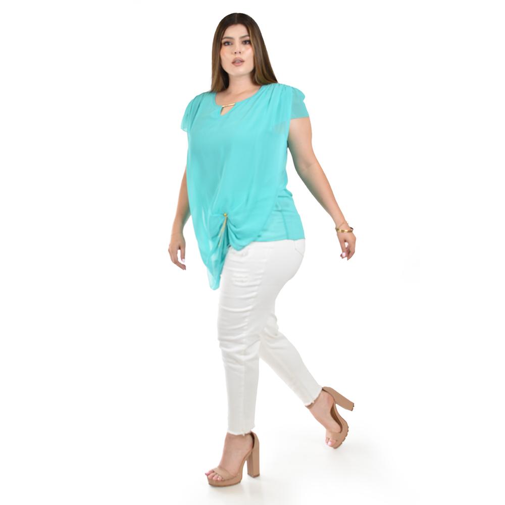 Foto 3 pulgar | Blusa Asimetrica Roman Fashion para Mujer
