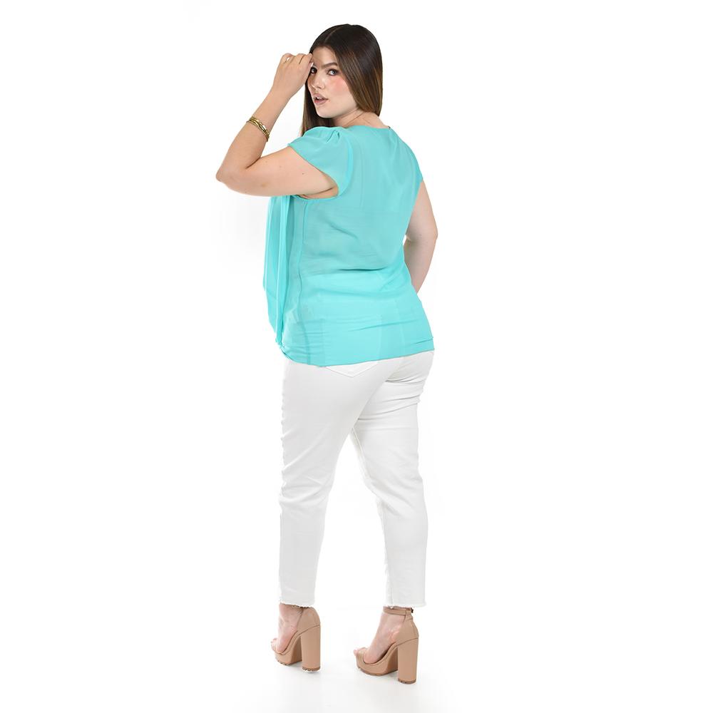 Foto 4 pulgar | Blusa Asimetrica Roman Fashion para Mujer