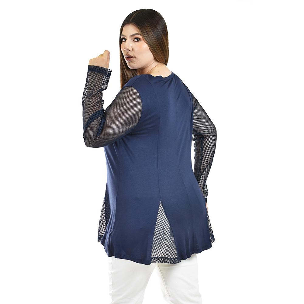 Foto 4 pulgar | Blusa Azul Roman Fashion para Mujer